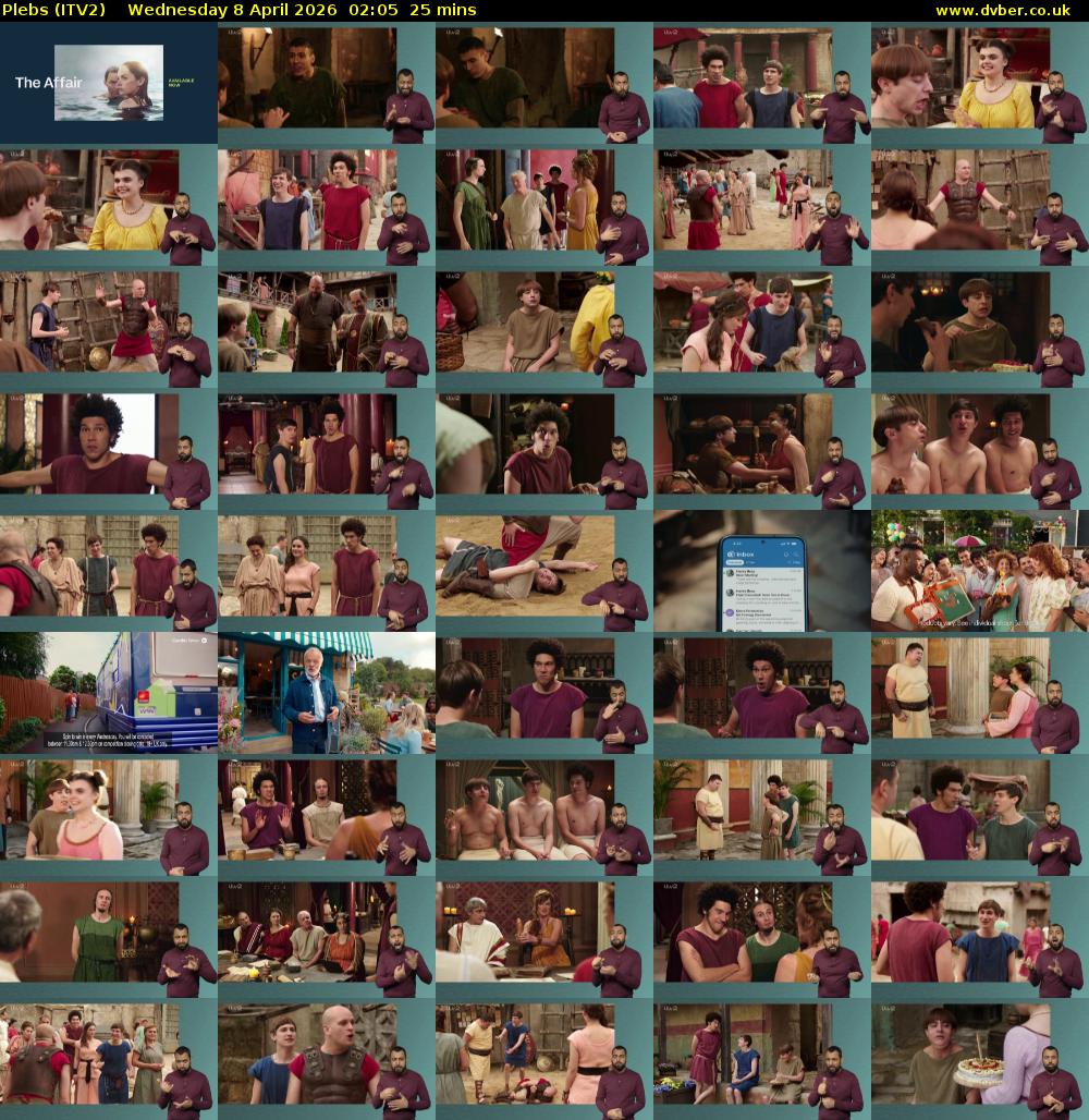 Plebs (ITV2) Wednesday 8 April 2026 02:05 - 02:30