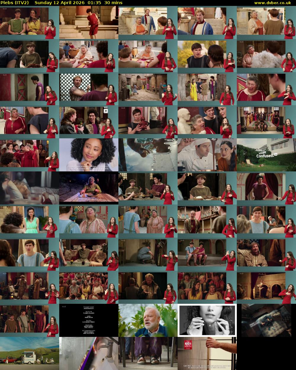 Plebs (ITV2) Sunday 12 April 2026 01:35 - 02:05