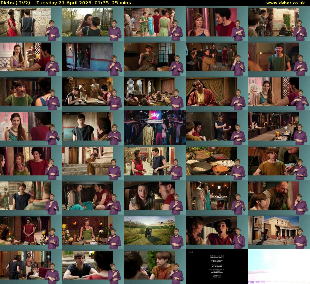 Plebs (ITV2) Tuesday 21 April 2026 01:35 - 02:00