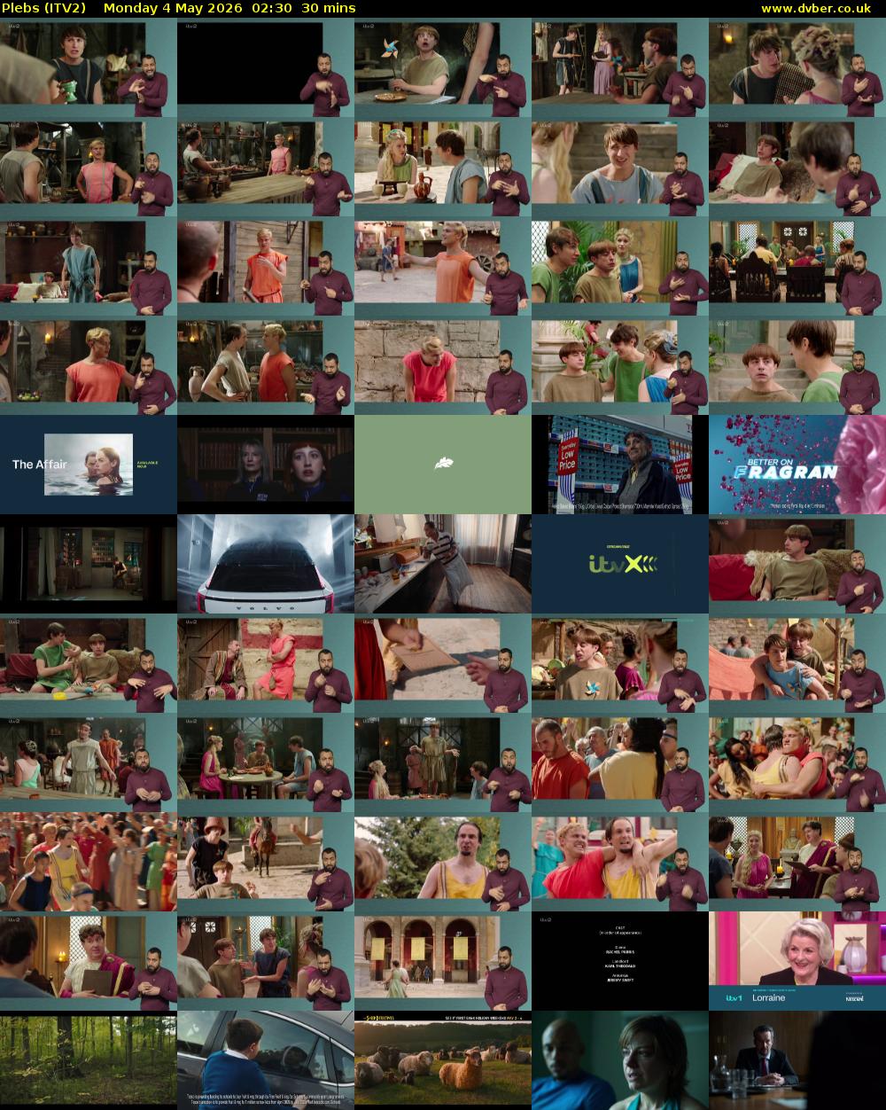 Plebs (ITV2) Monday 4 May 2026 02:30 - 03:00