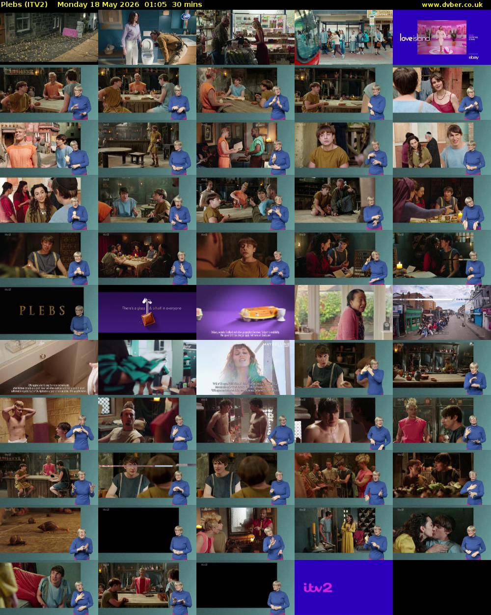 Plebs (ITV2) Monday 18 May 2026 01:05 - 01:35