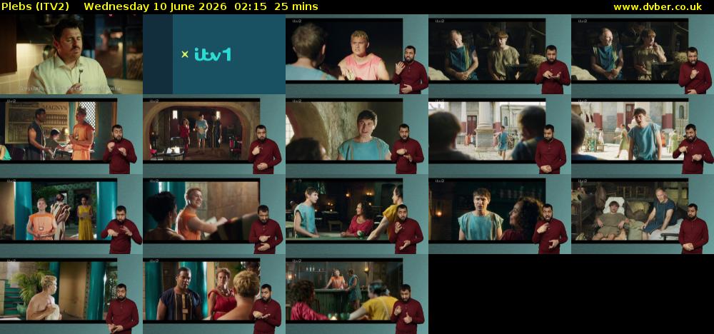 Plebs (ITV2) Wednesday 10 June 2026 02:15 - 02:40