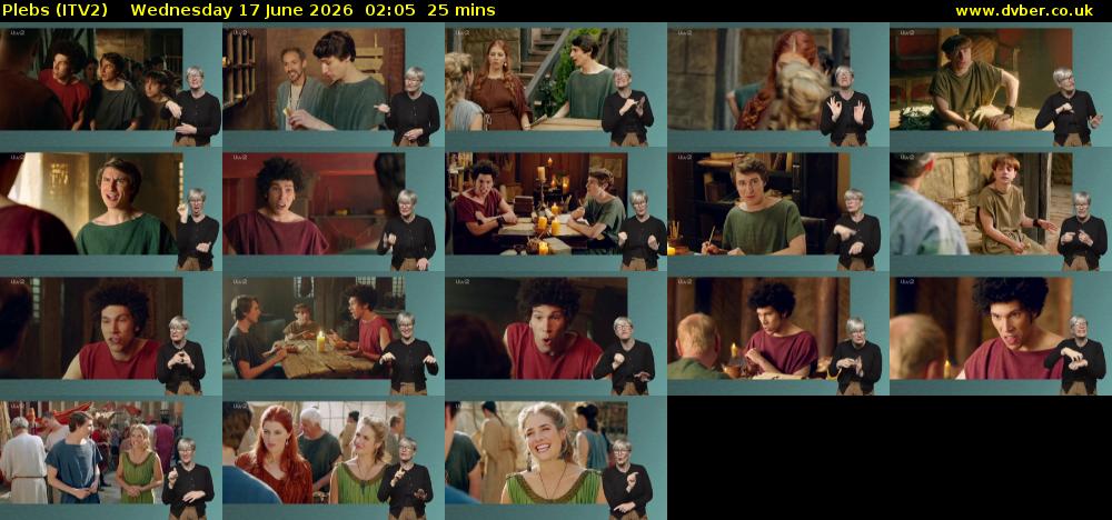 Plebs (ITV2) Wednesday 17 June 2026 02:05 - 02:30