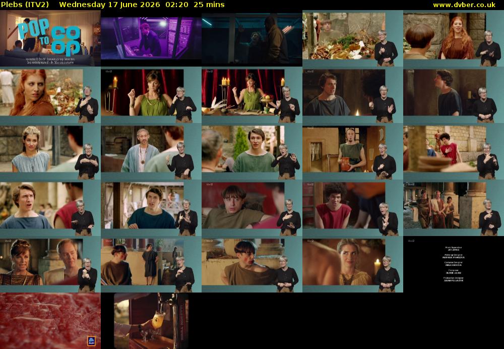Plebs (ITV2) Wednesday 17 June 2026 02:20 - 02:45