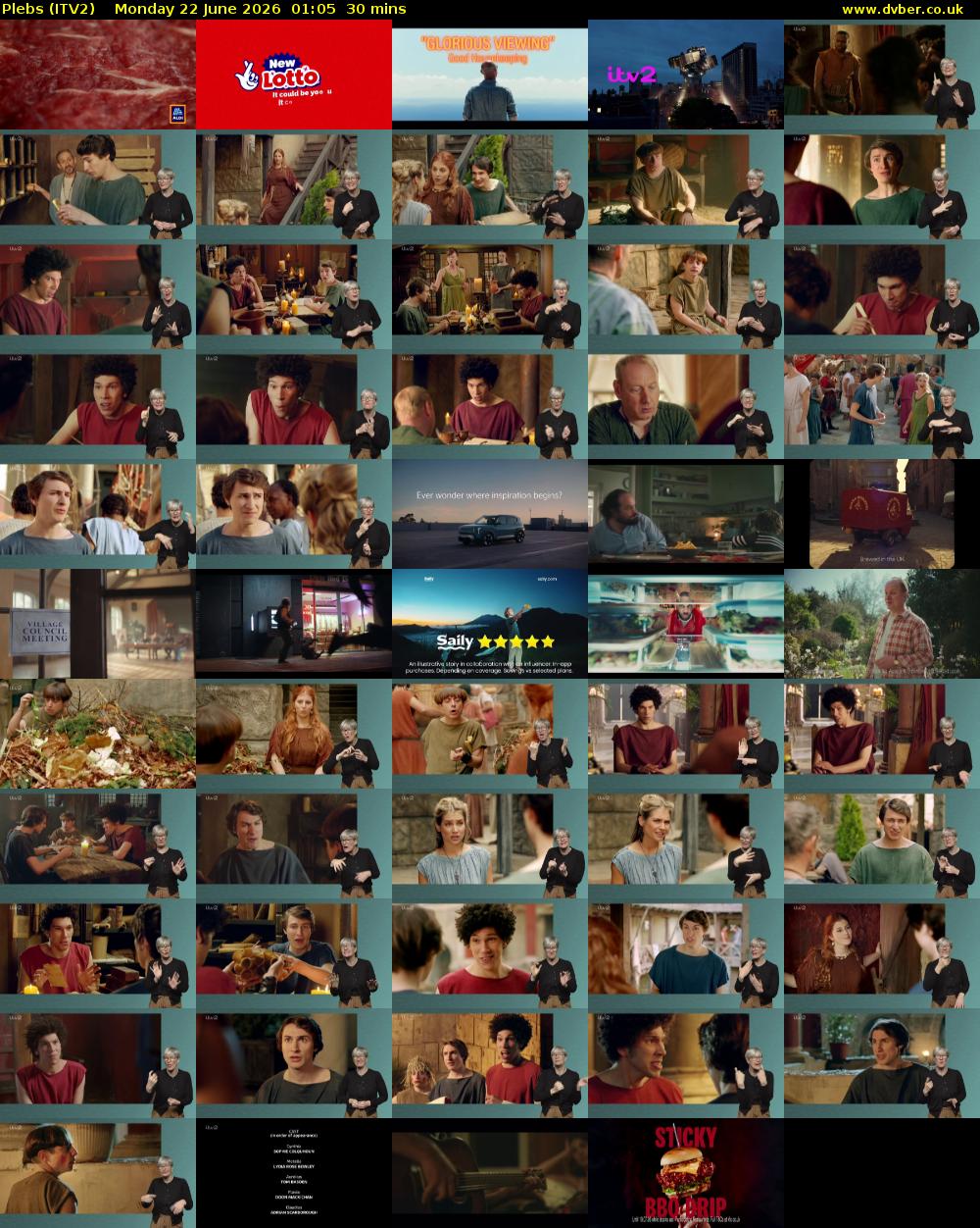 Plebs (ITV2) Monday 22 June 2026 01:05 - 01:35