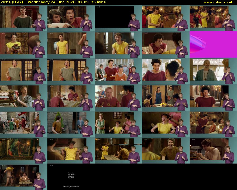 Plebs (ITV2) Wednesday 24 June 2026 02:05 - 02:30