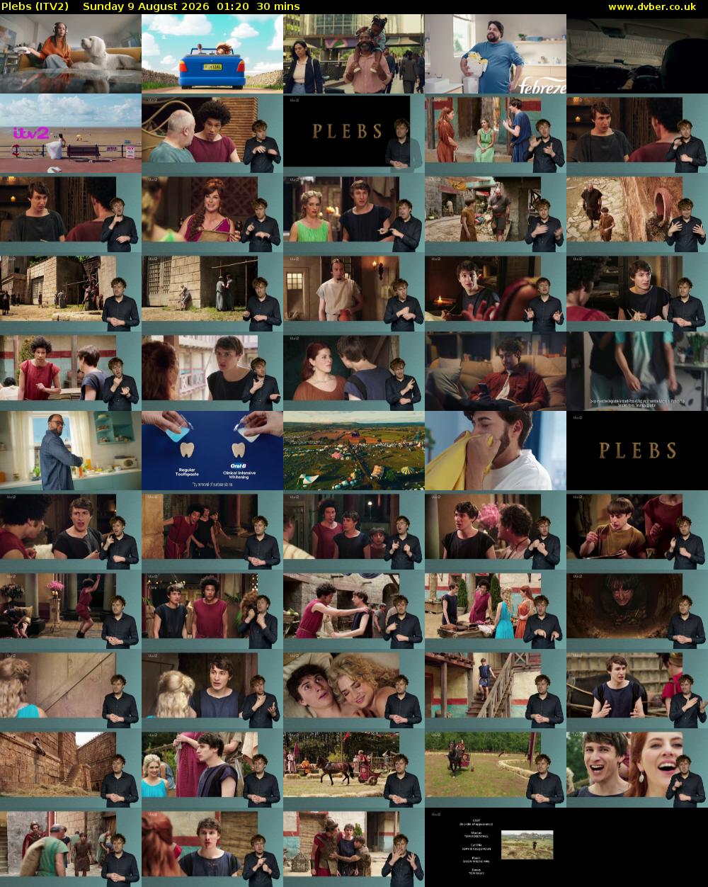 Plebs (ITV2) Sunday 9 August 2026 01:20 - 01:50