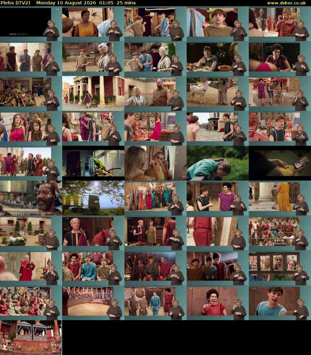 Plebs (ITV2) Monday 10 August 2026 01:05 - 01:30