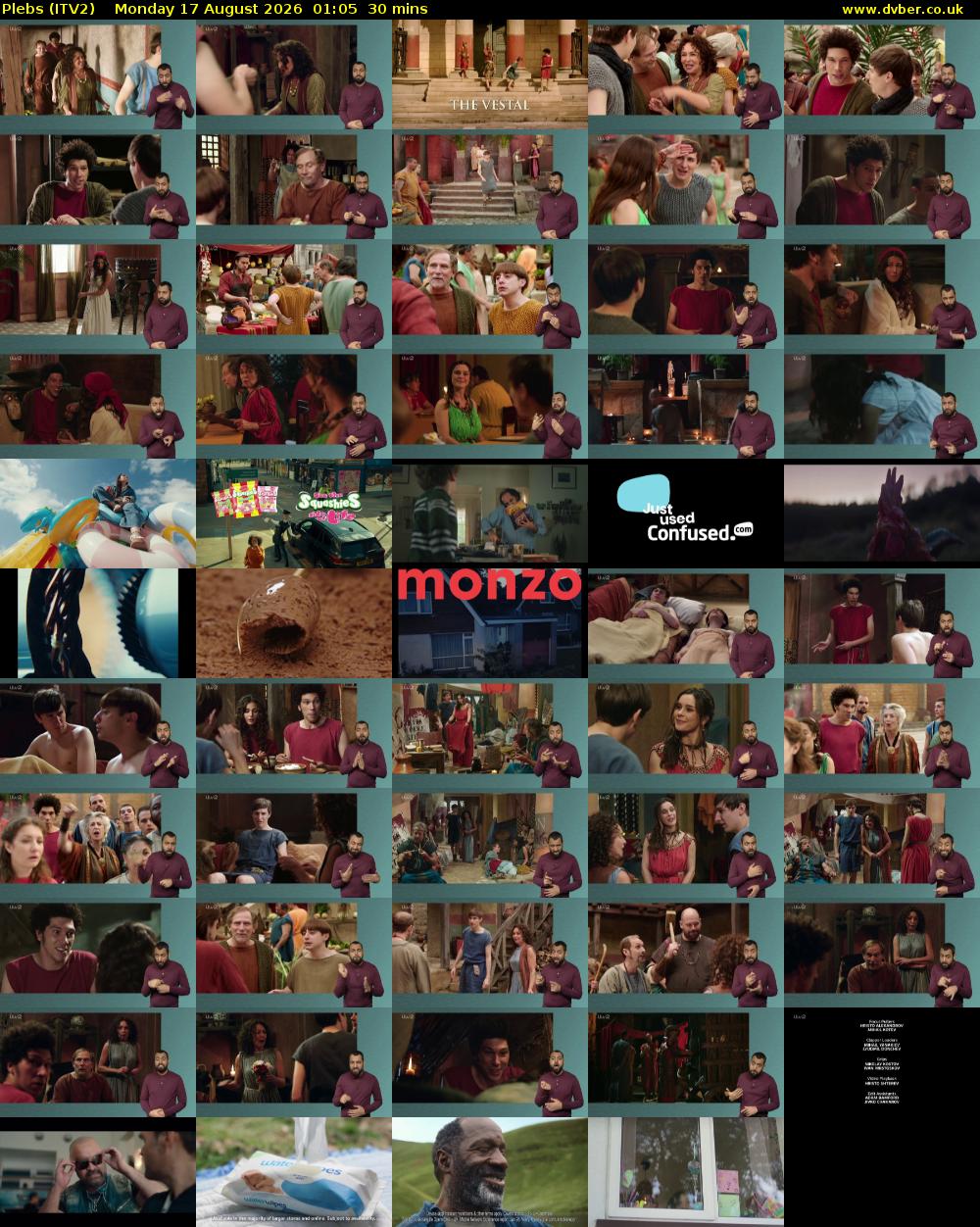 Plebs (ITV2) Monday 17 August 2026 01:05 - 01:35