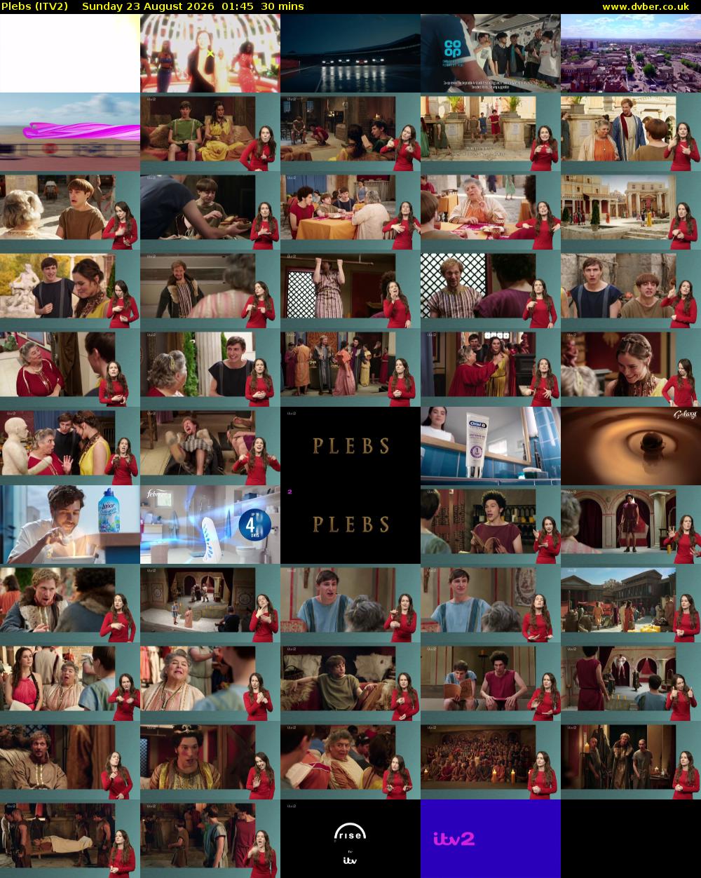 Plebs (ITV2) Sunday 23 August 2026 01:45 - 02:15