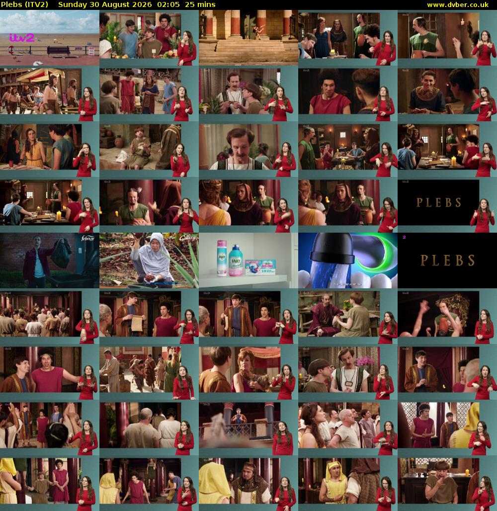 Plebs (ITV2) Sunday 30 August 2026 02:05 - 02:30