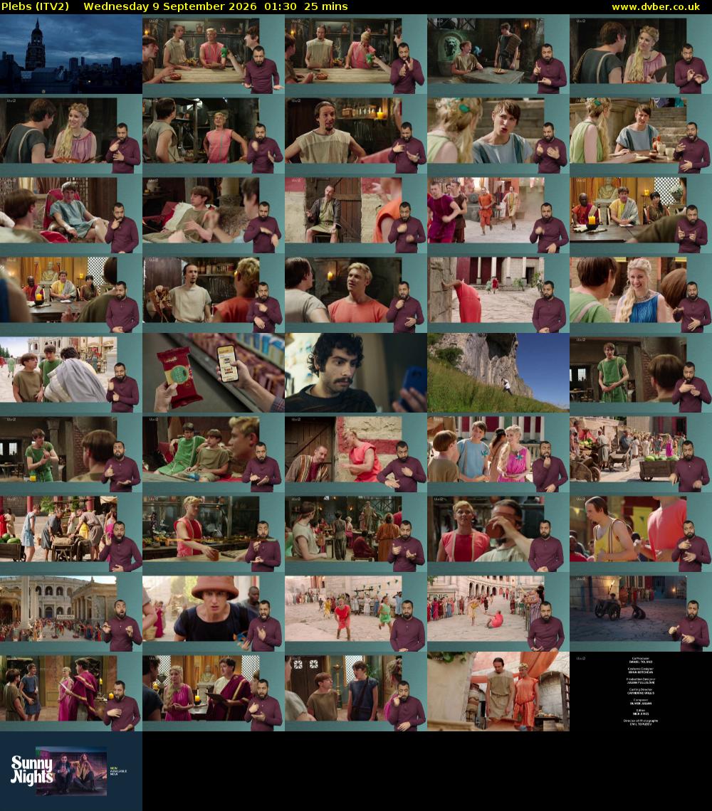 Plebs (ITV2) Wednesday 9 September 2026 01:30 - 01:55