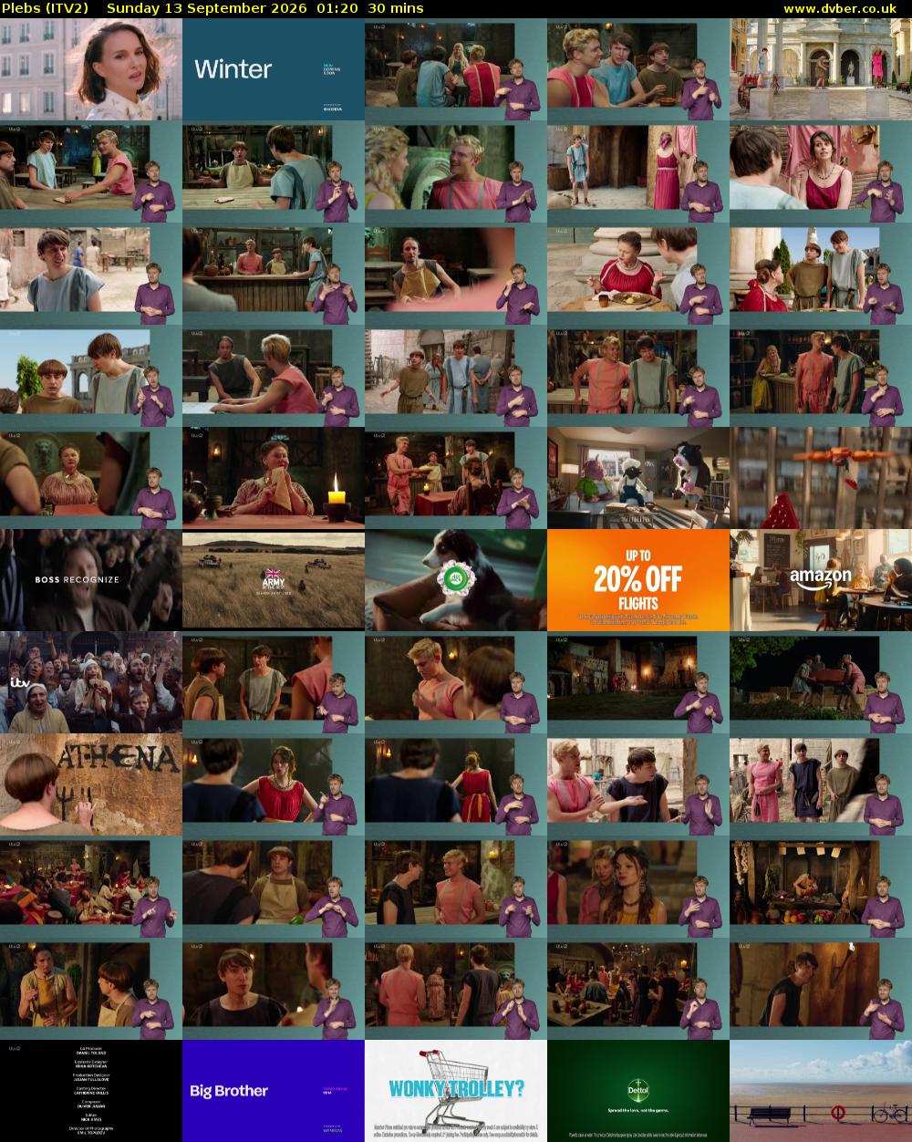Plebs (ITV2) Sunday 13 September 2026 01:20 - 01:50