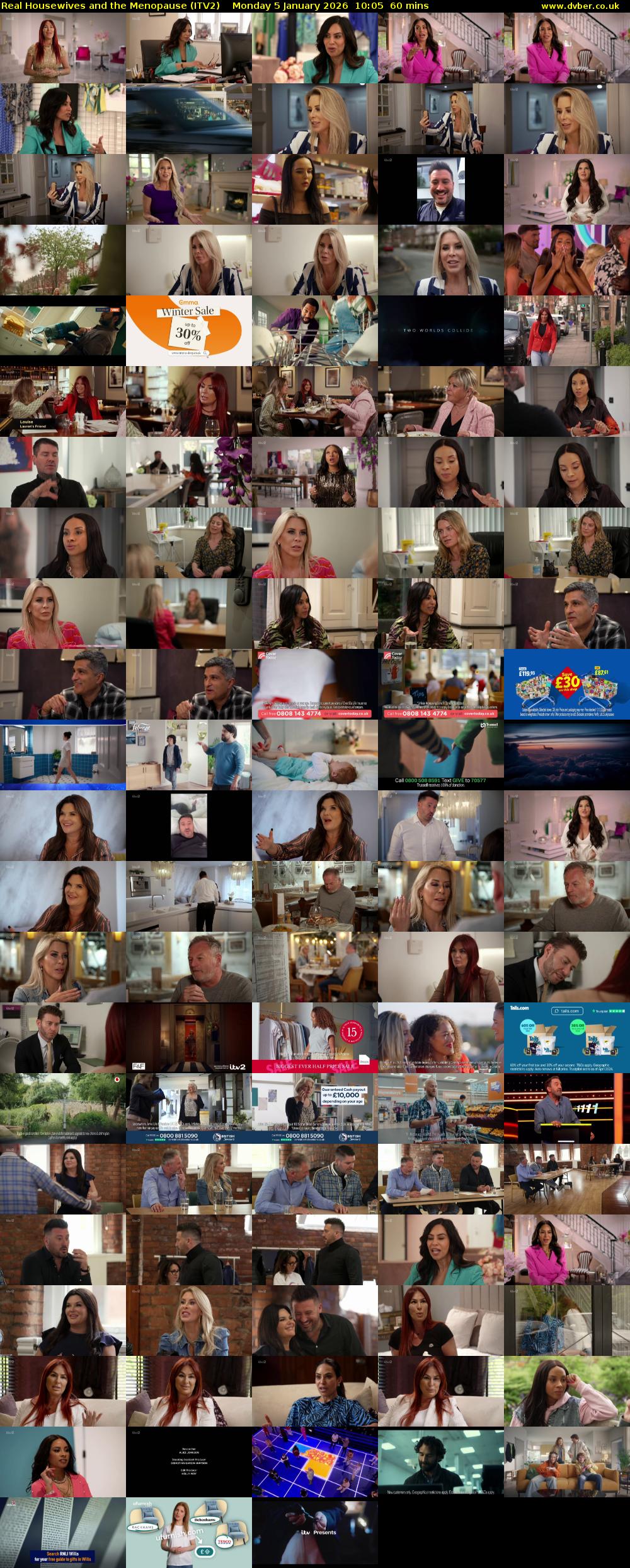 Real Housewives and the Menopause (ITV2) Monday 5 January 2026 10:05 - 11:05