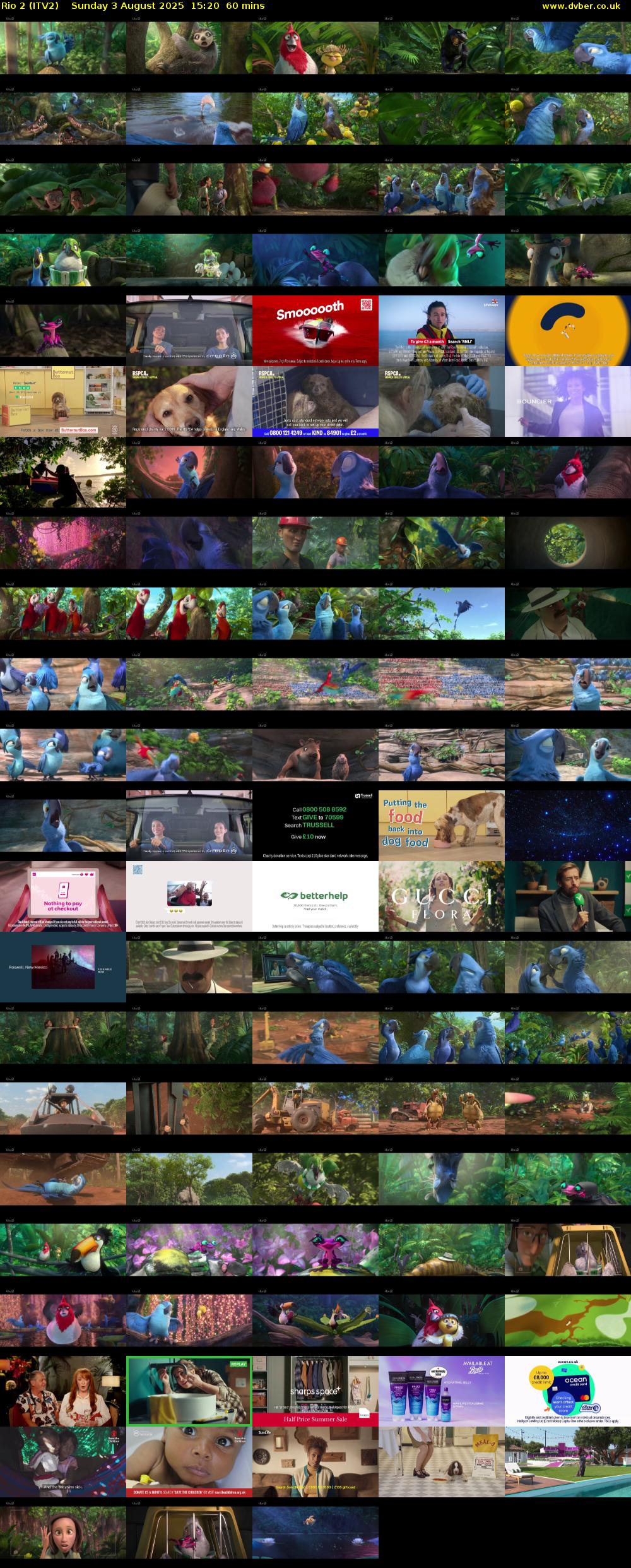 Rio 2 (ITV2) Sunday 3 August 2025 15:20 - 16:20