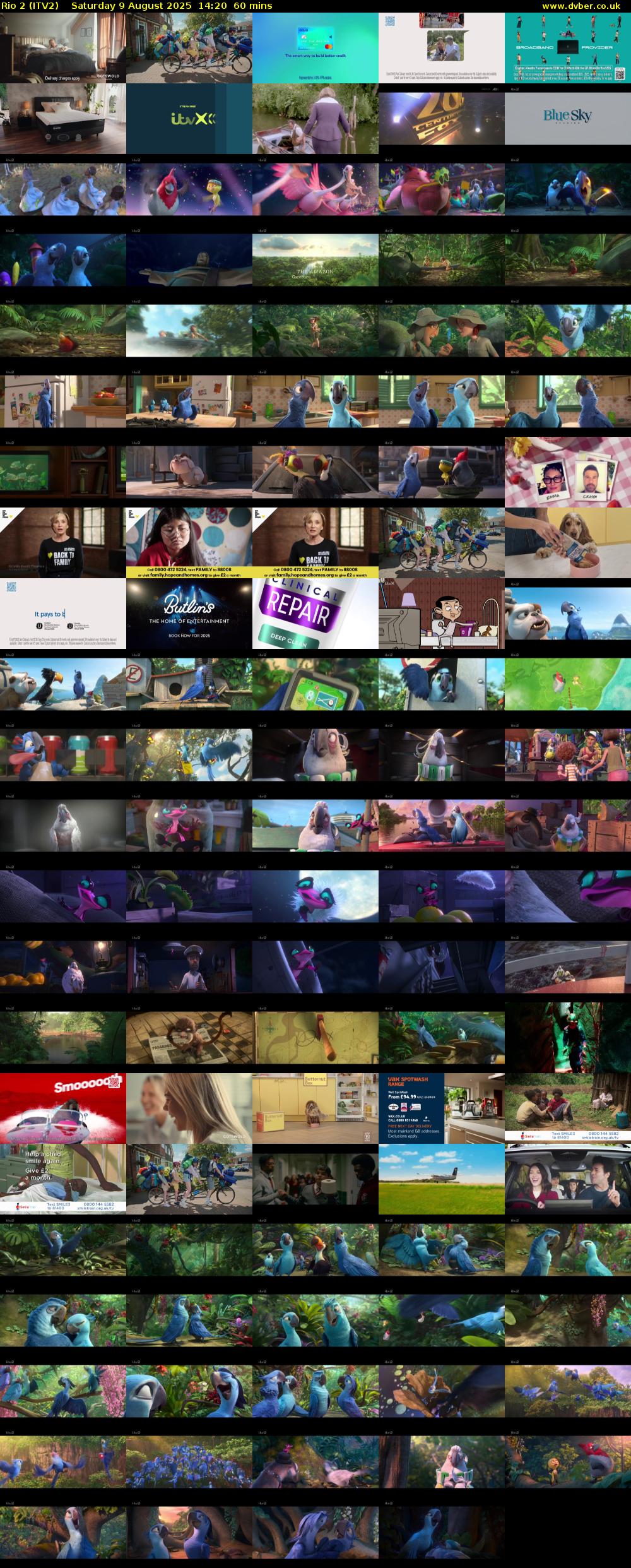 Rio 2 (ITV2) Saturday 9 August 2025 14:20 - 15:20