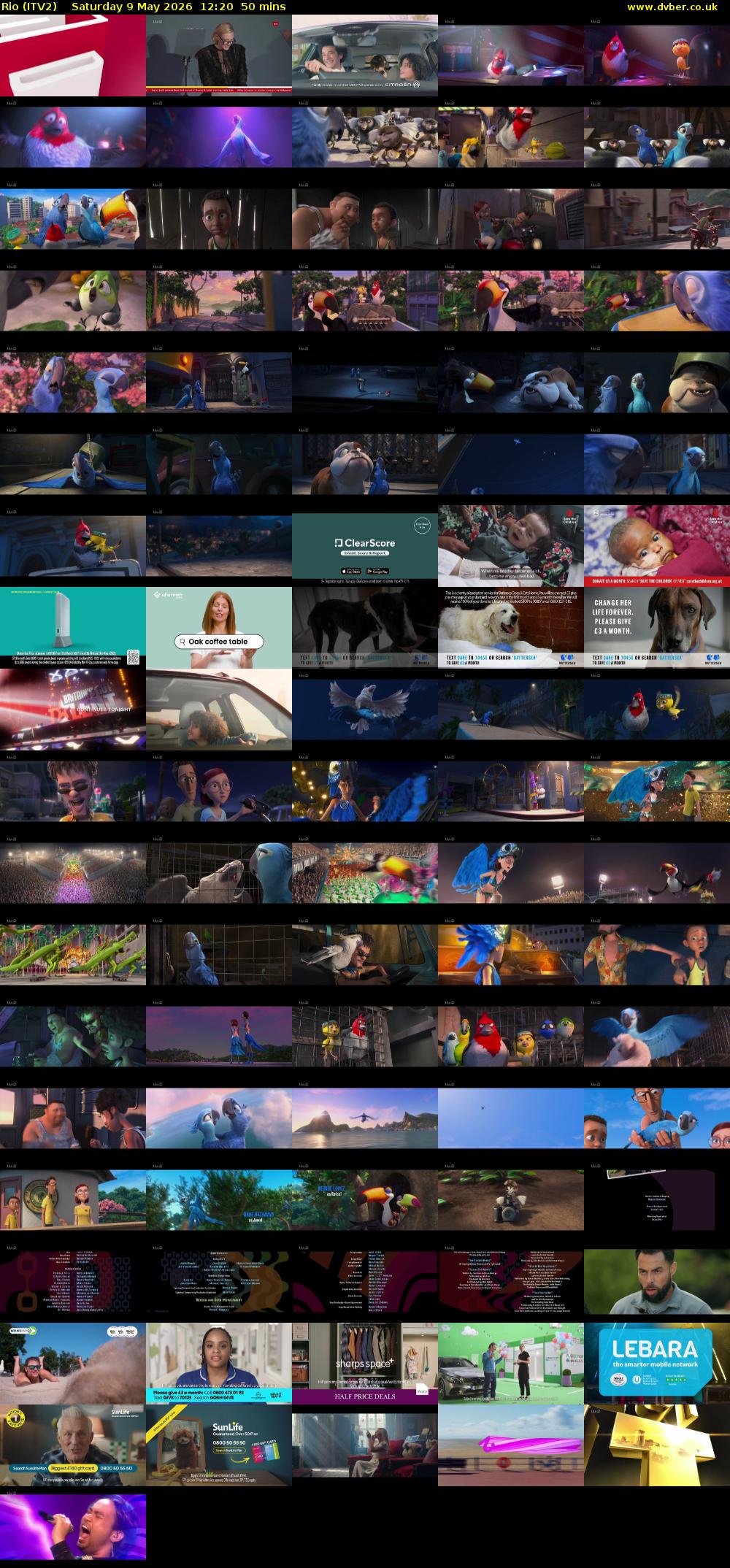 Rio (ITV2) Saturday 9 May 2026 12:20 - 13:10