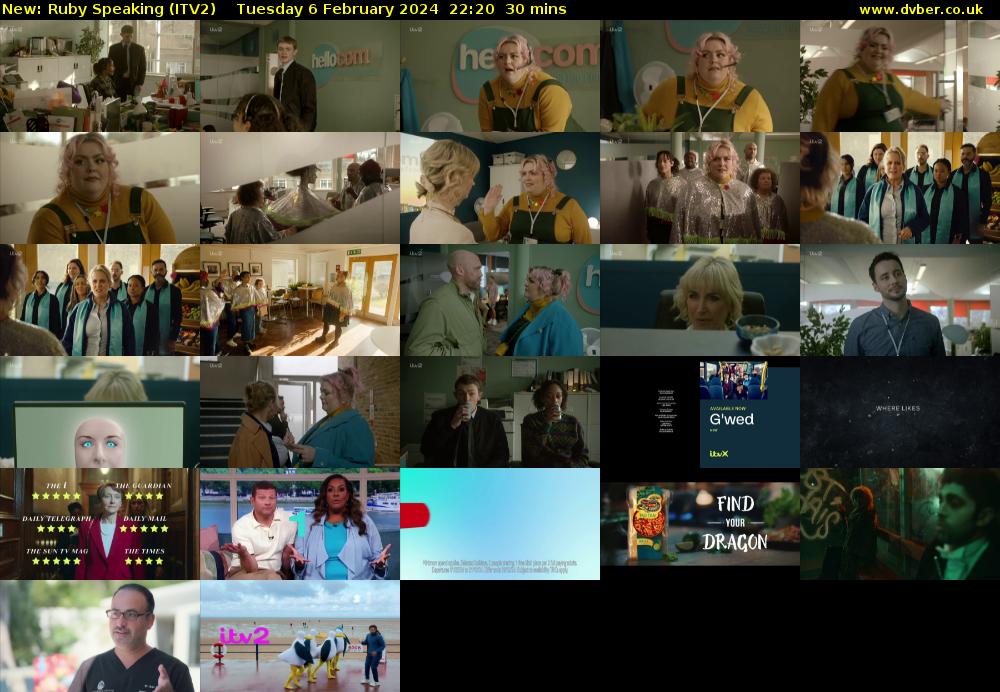 Ruby Speaking (ITV2) Tuesday 6 February 2024 22:20 - 22:50