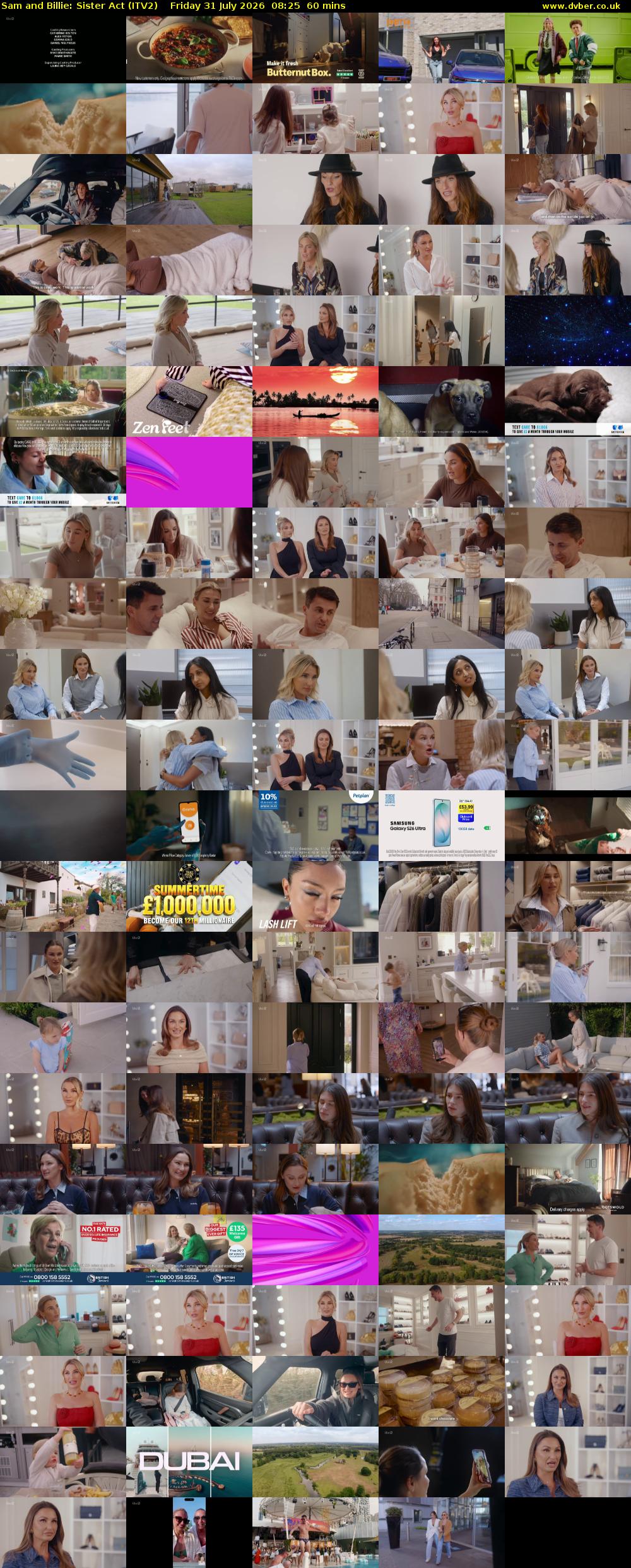 Sam and Billie: Sister Act (ITV2) Friday 31 July 2026 08:25 - 09:25
