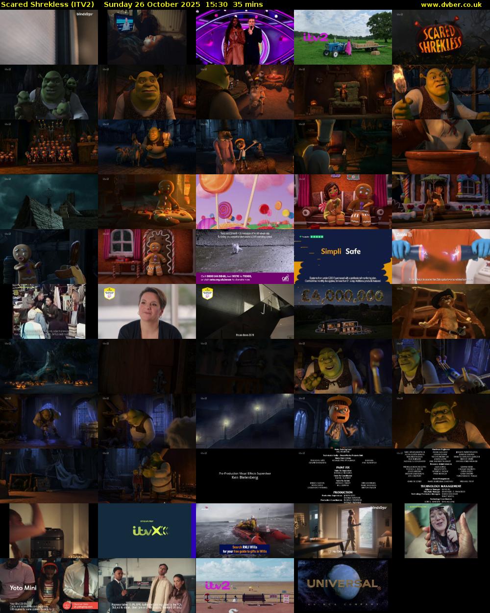 Scared Shrekless (ITV2) Sunday 26 October 2025 15:30 - 16:05