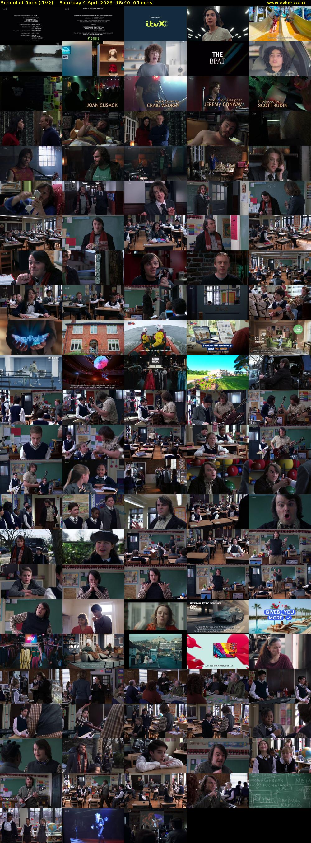 School of Rock (ITV2) Saturday 4 April 2026 18:40 - 19:45