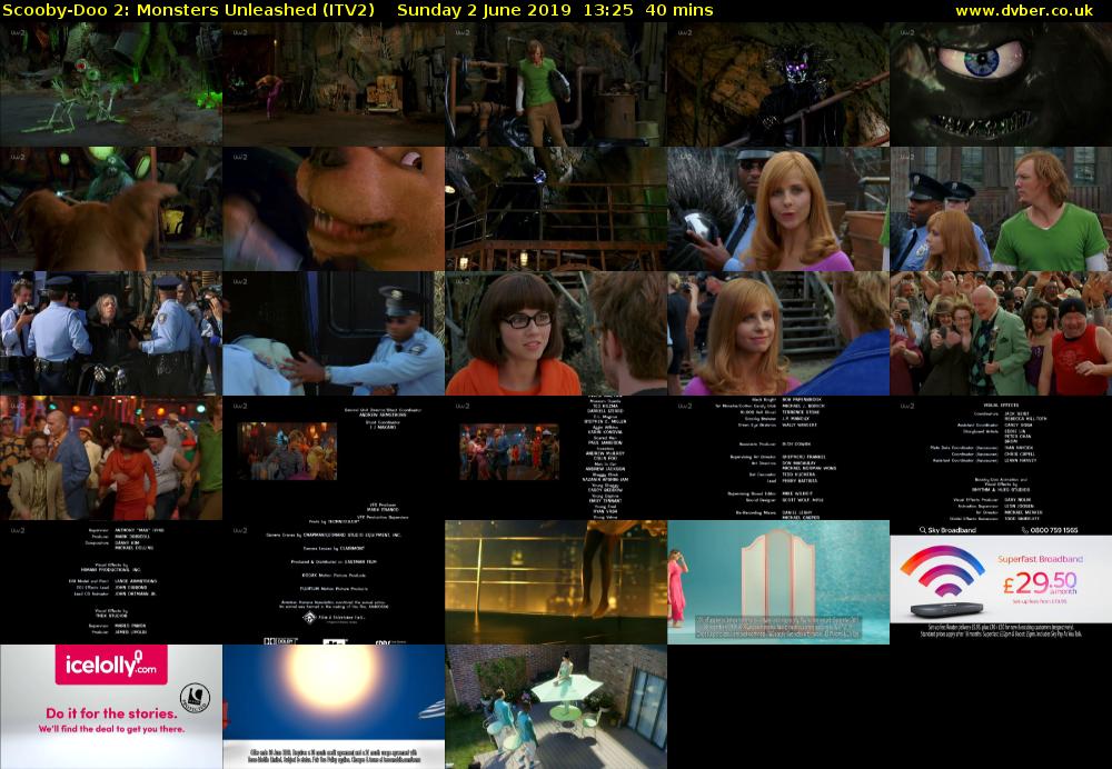 Scooby-Doo 2: Monsters Unleashed (ITV2) Sunday 2 June 2019 13:25 - 14:05