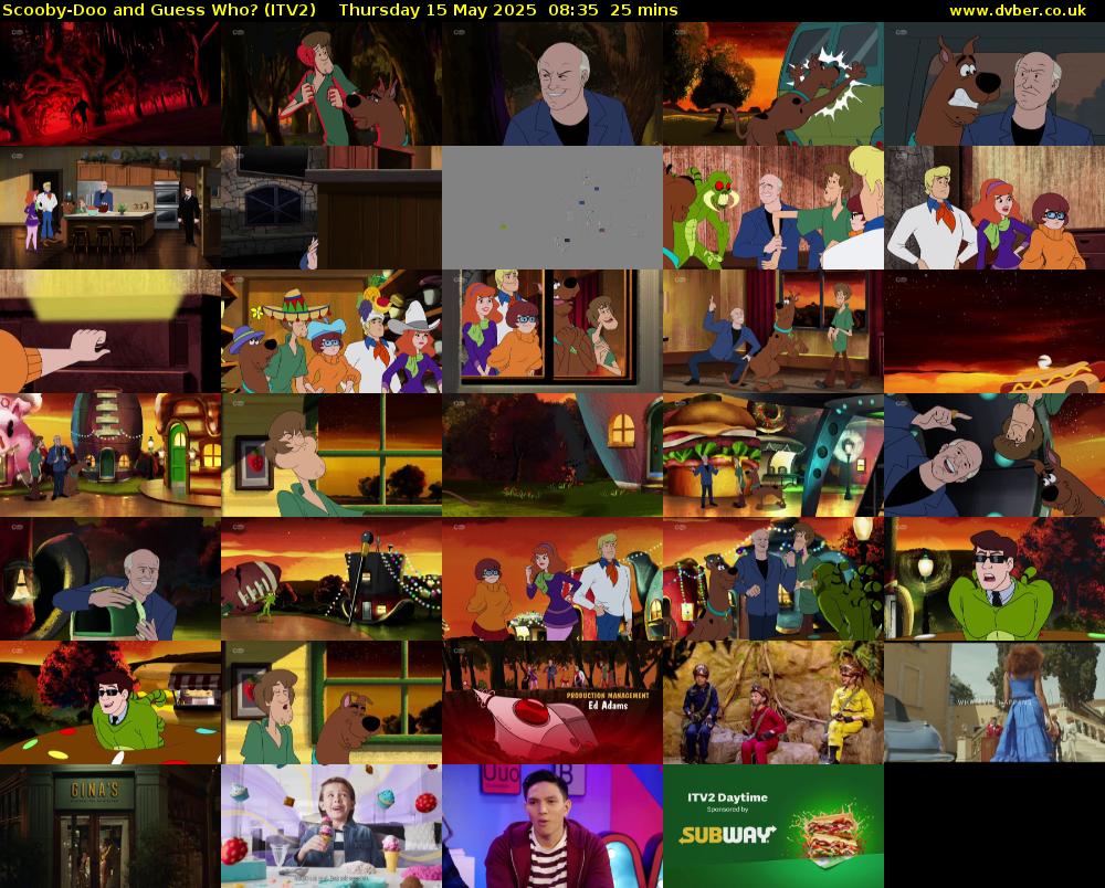 Scooby-Doo and Guess Who? (ITV2) Thursday 15 May 2025 08:35 - 09:00