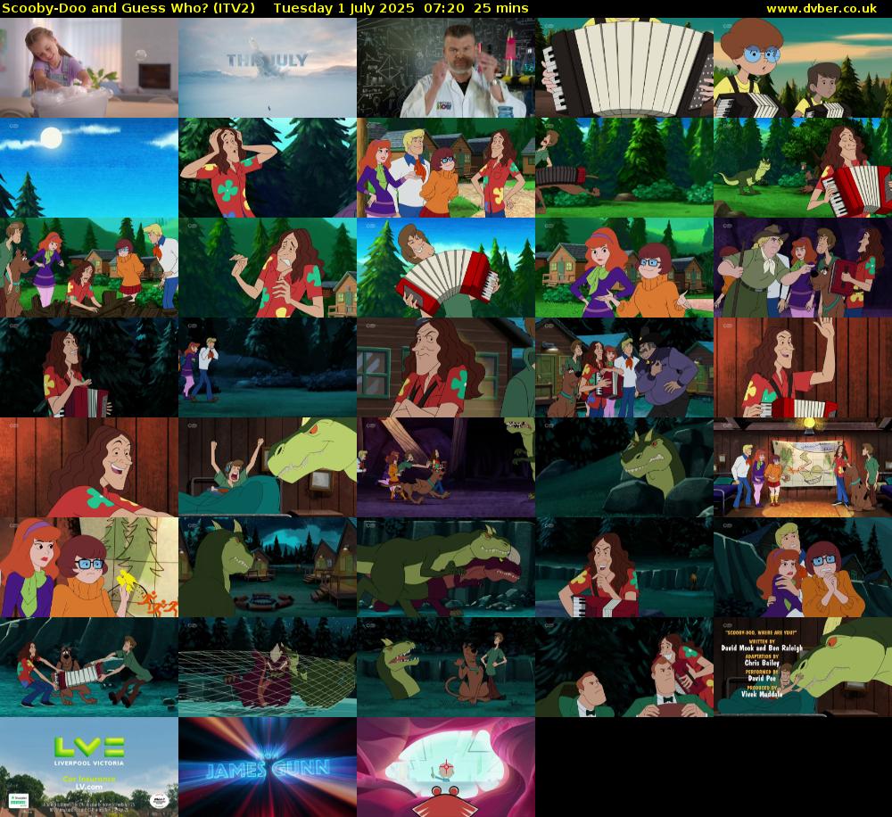 Scooby-Doo and Guess Who? (ITV2) Tuesday 1 July 2025 07:20 - 07:45