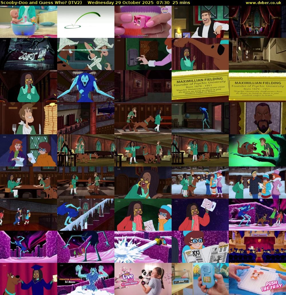 Scooby-Doo and Guess Who? (ITV2) Wednesday 29 October 2025 07:30 - 07:55