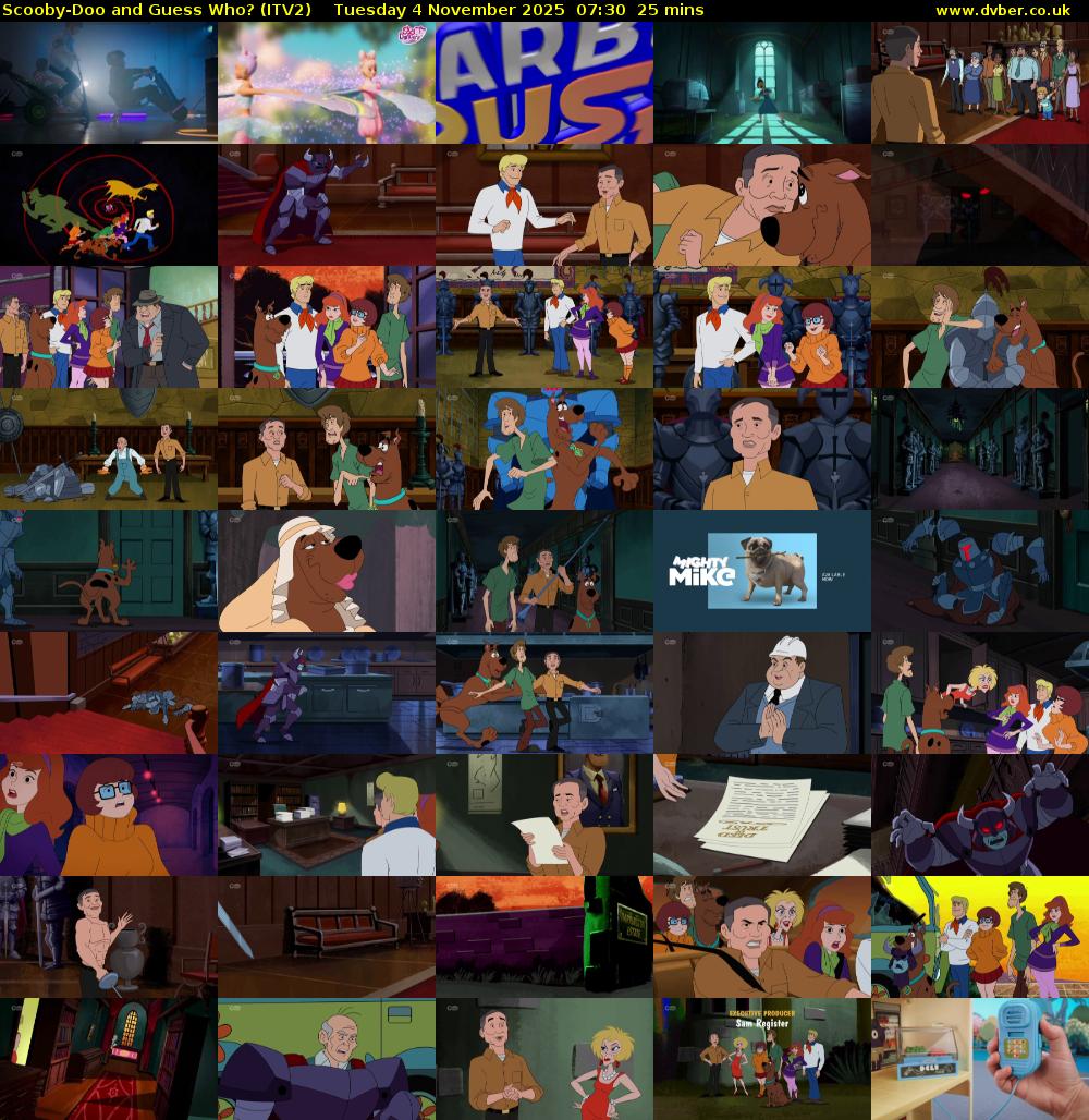 Scooby-Doo and Guess Who? (ITV2) Tuesday 4 November 2025 07:30 - 07:55