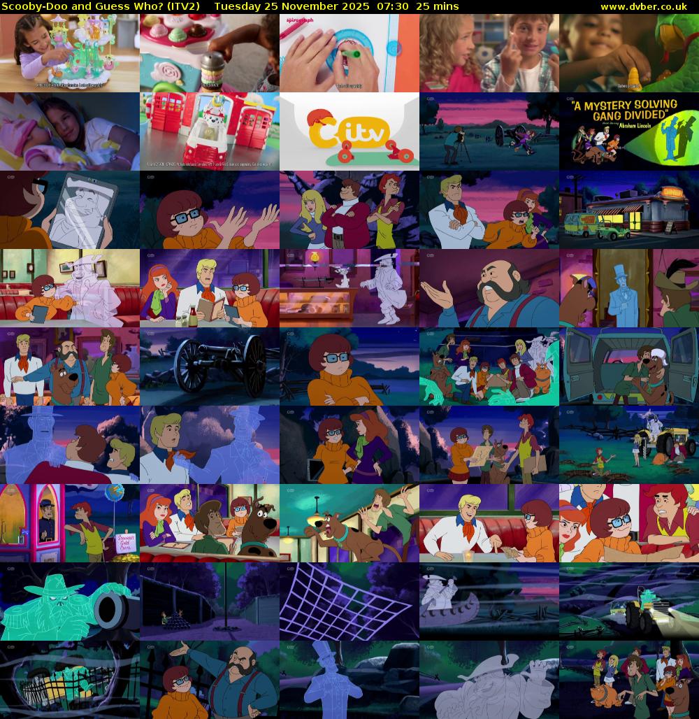 Scooby-Doo and Guess Who? (ITV2) Tuesday 25 November 2025 07:30 - 07:55