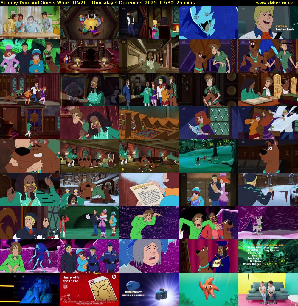 Scooby-Doo and Guess Who? (ITV2) Thursday 4 December 2025 07:30 - 07:55
