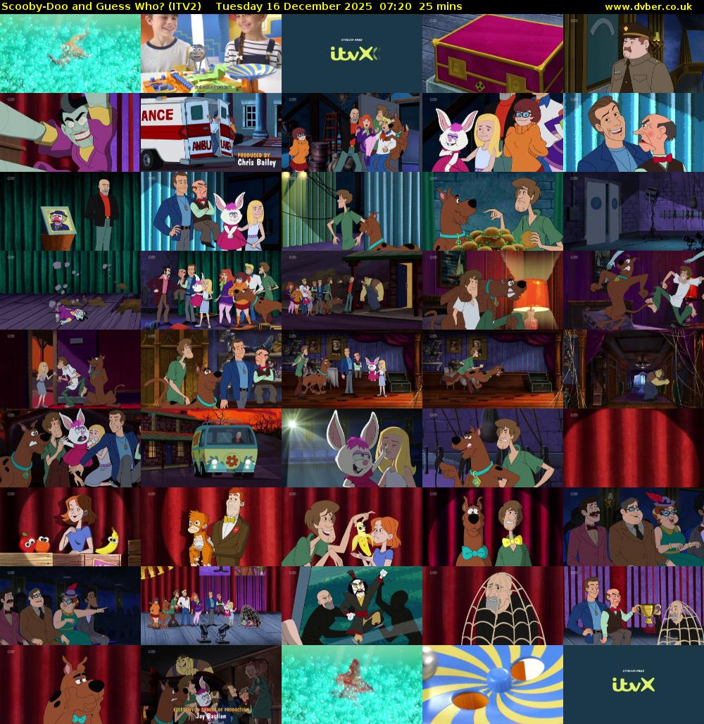 Scooby-Doo and Guess Who? (ITV2) Tuesday 16 December 2025 07:20 - 07:45
