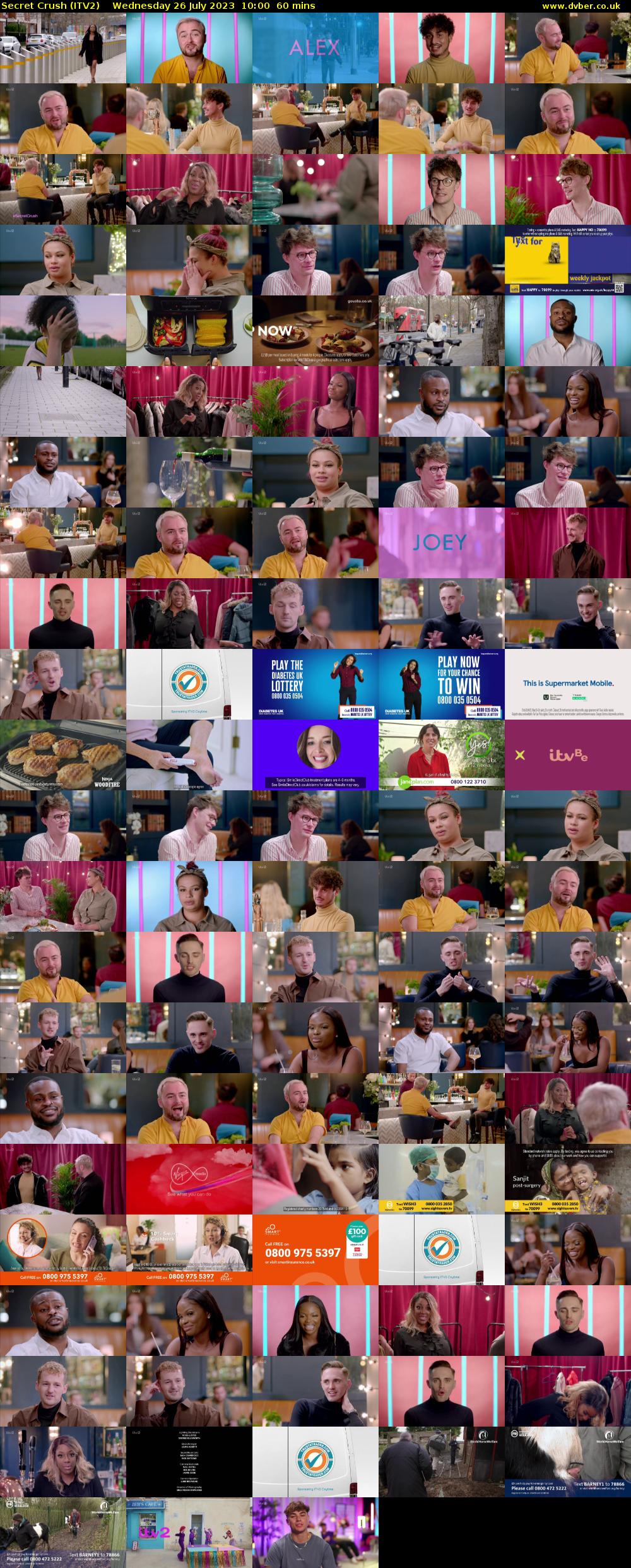 Secret Crush (ITV2) Wednesday 26 July 2023 10:00 - 11:00