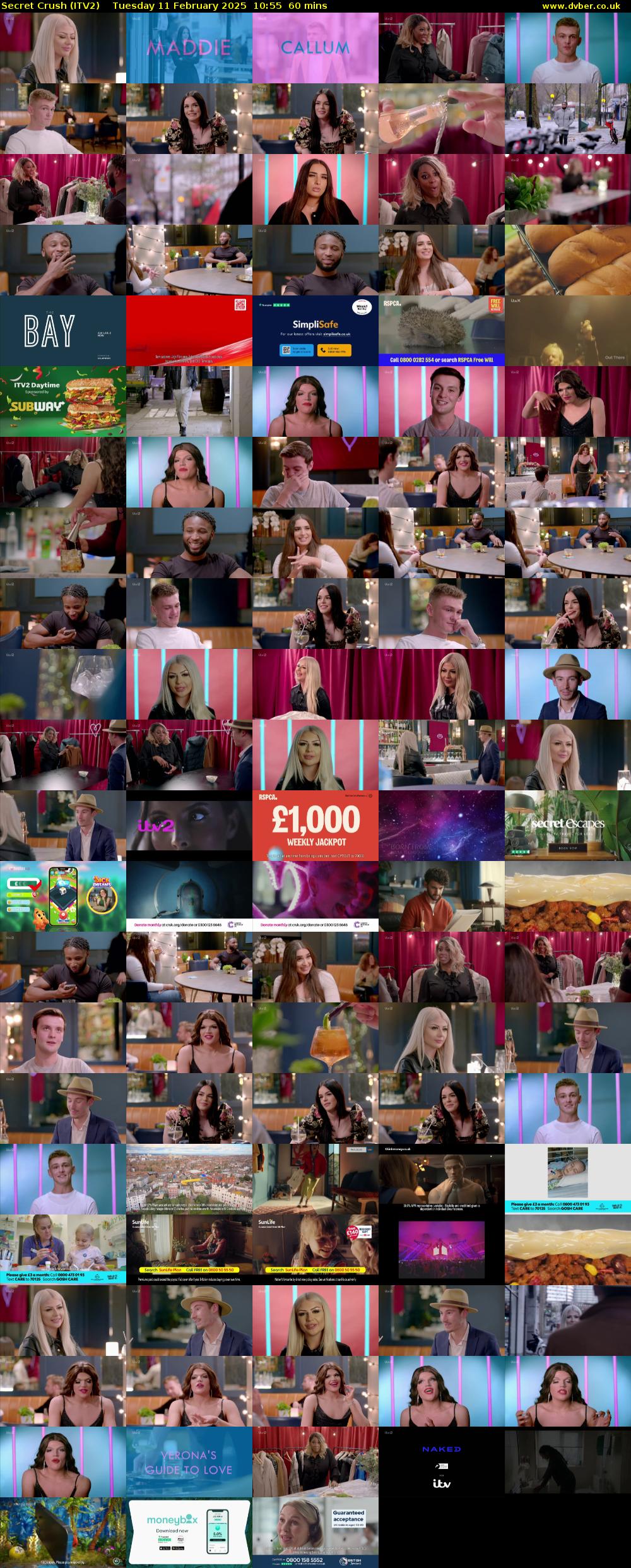 Secret Crush (ITV2) Tuesday 11 February 2025 10:55 - 11:55