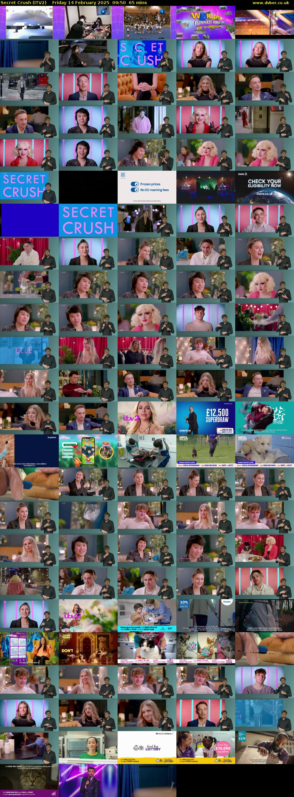 Secret Crush (ITV2) Friday 14 February 2025 09:50 - 10:55