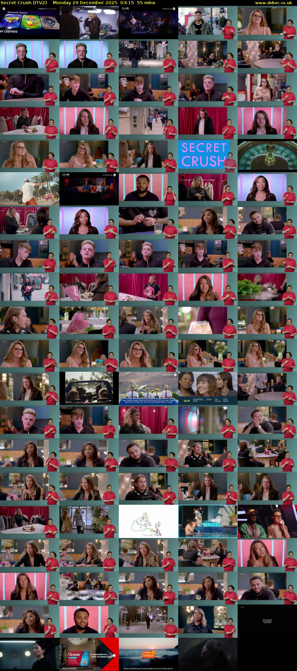 Secret Crush (ITV2) Monday 29 December 2025 03:15 - 04:10