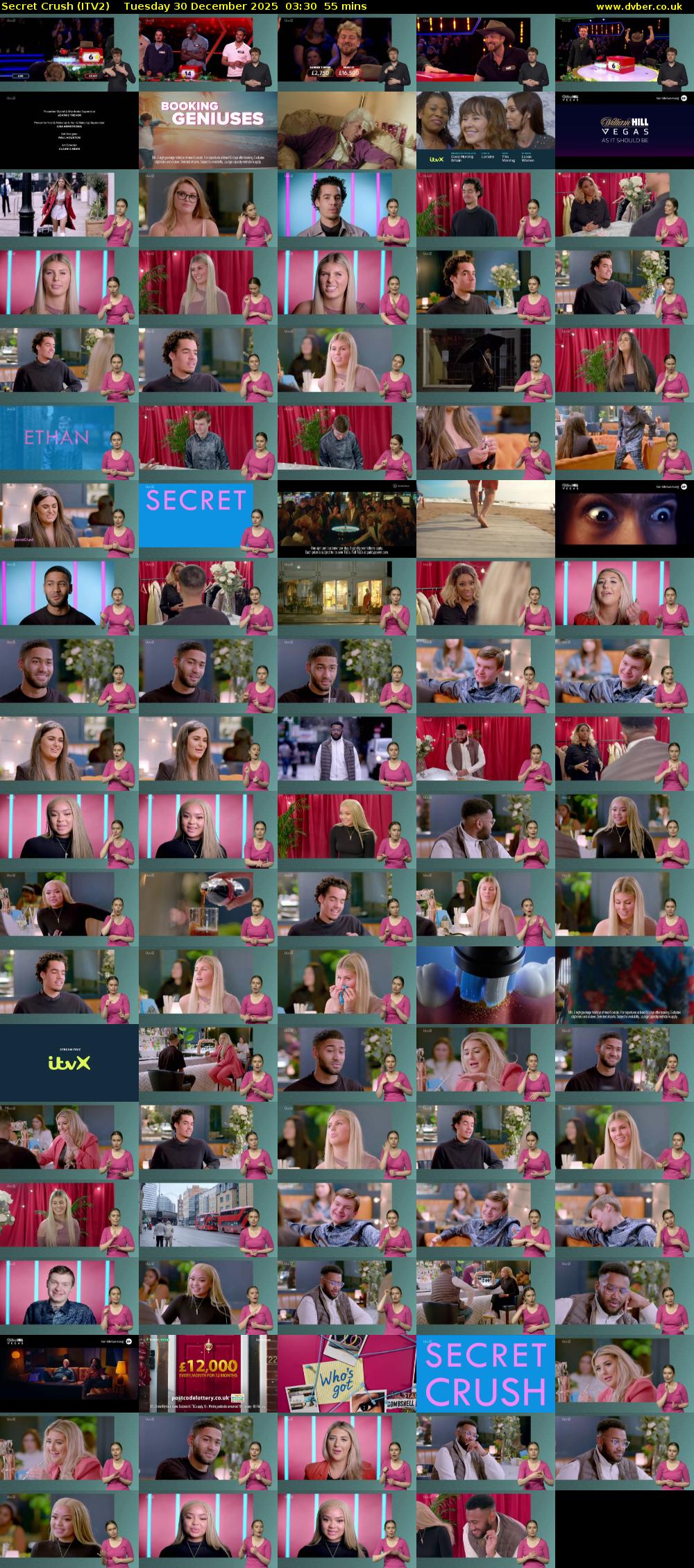 Secret Crush (ITV2) Tuesday 30 December 2025 03:30 - 04:25