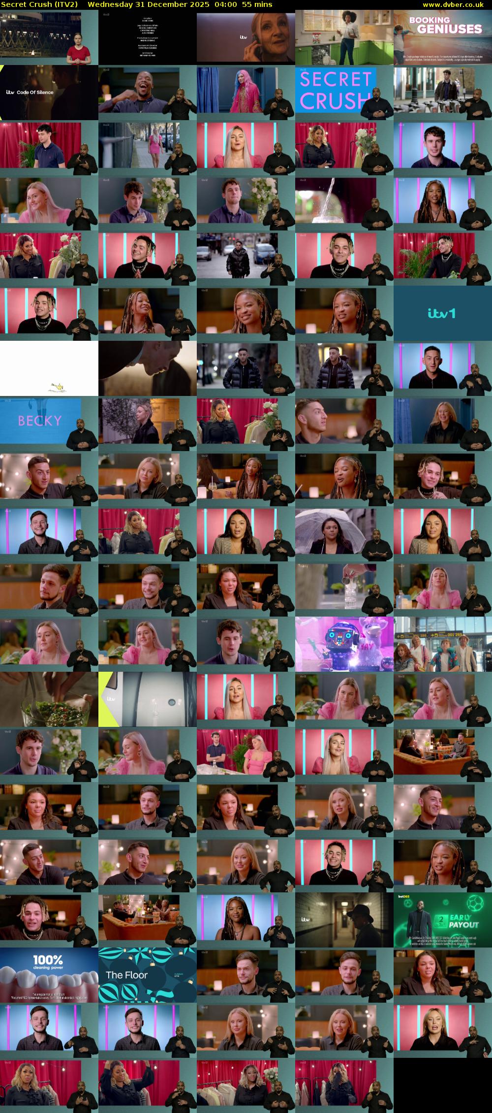 Secret Crush (ITV2) Wednesday 31 December 2025 04:00 - 04:55