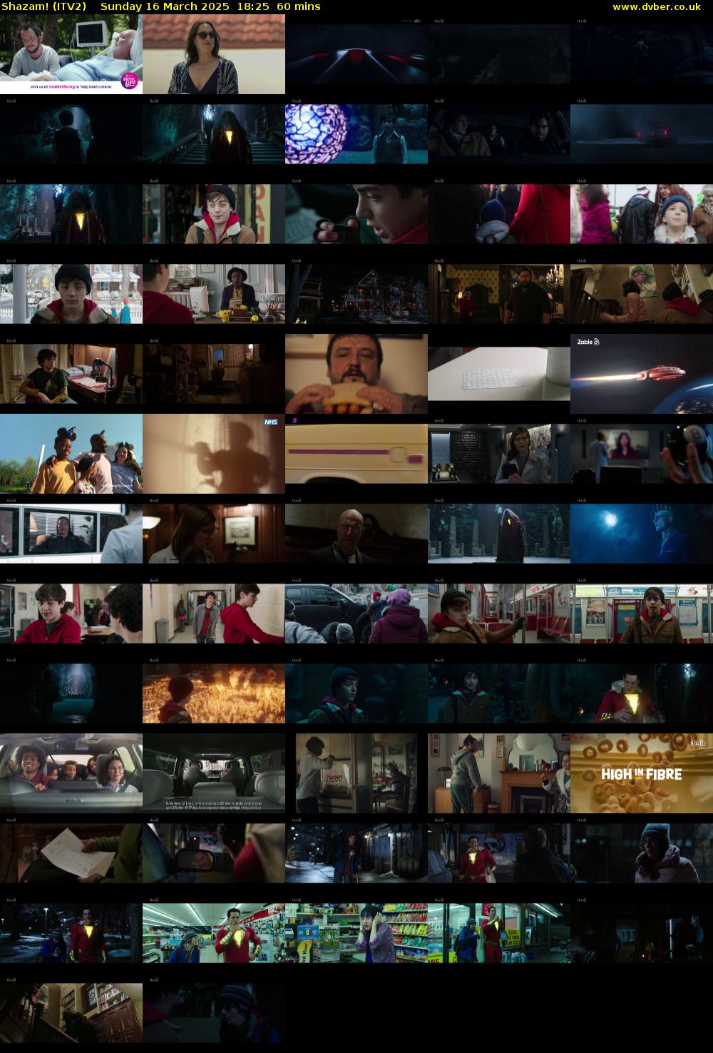 Shazam! (ITV2) Sunday 16 March 2025 18:25 - 19:25