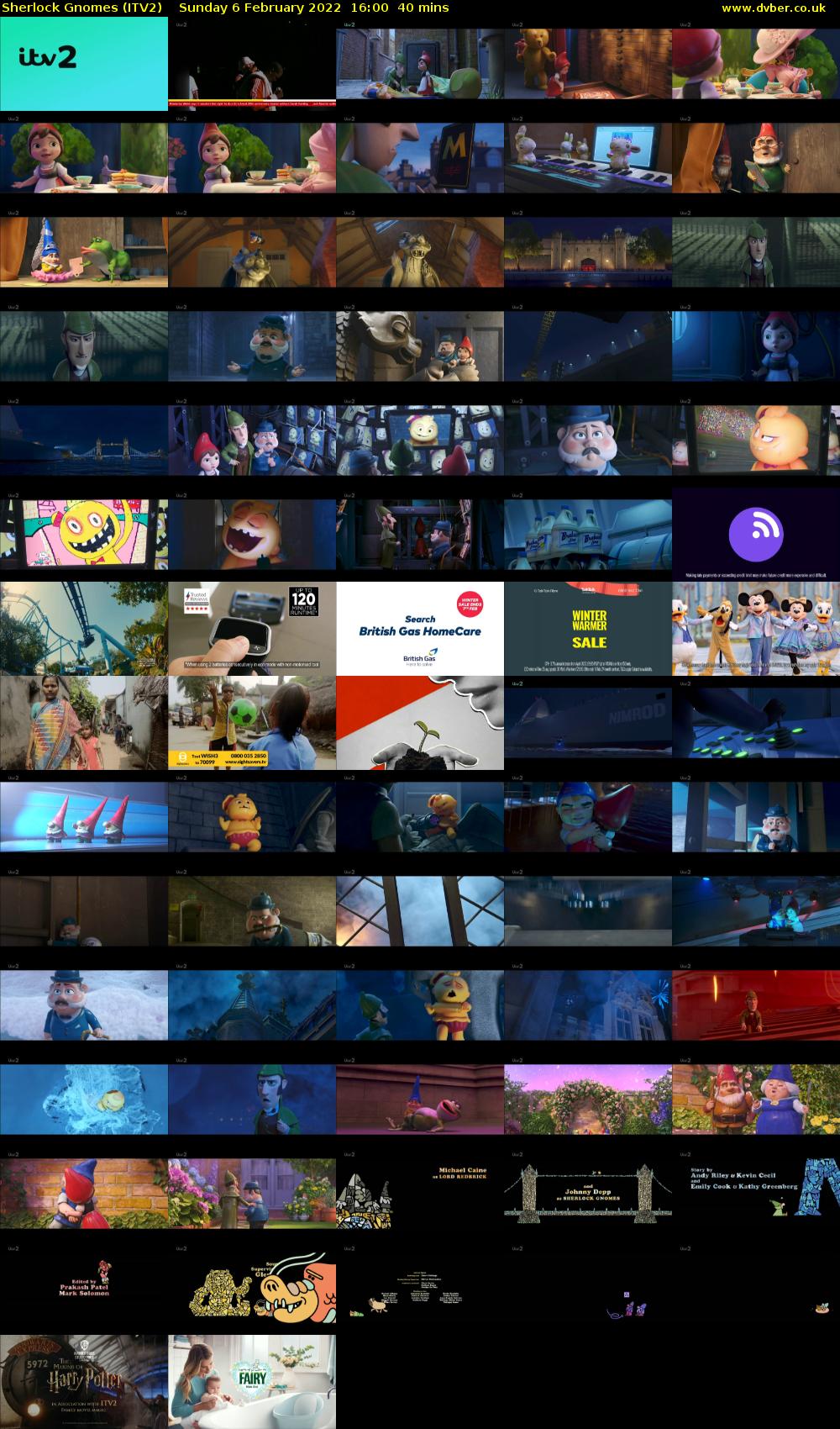 Sherlock Gnomes (ITV2) Sunday 6 February 2022 16:00 - 16:40