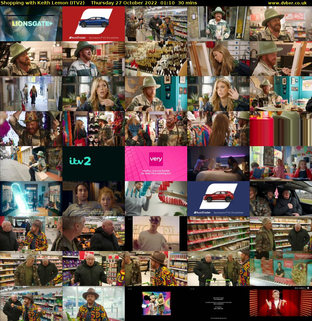 Shopping with Keith Lemon (ITV2) Thursday 27 October 2022 01:10 - 01:40