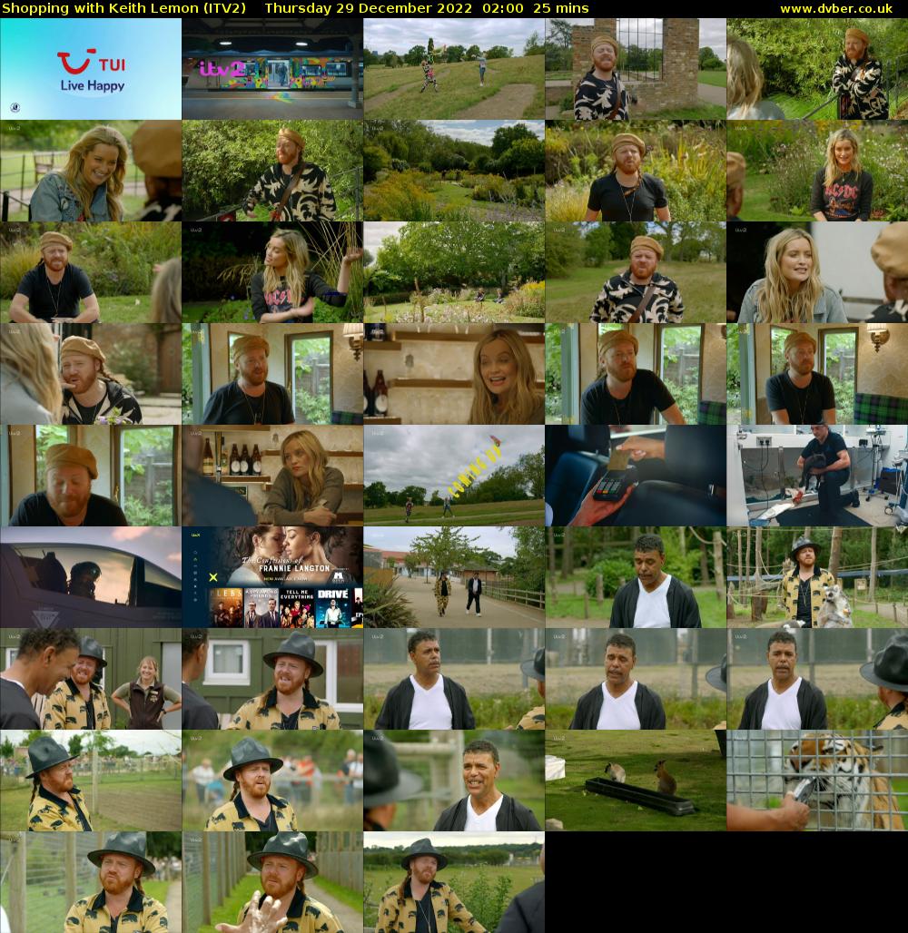 Shopping with Keith Lemon (ITV2) Thursday 29 December 2022 02:00 - 02:25