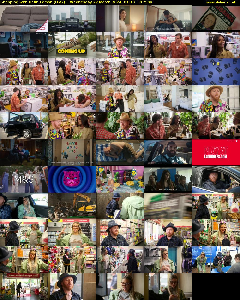 Shopping with Keith Lemon (ITV2) Wednesday 27 March 2024 01:10 - 01:40