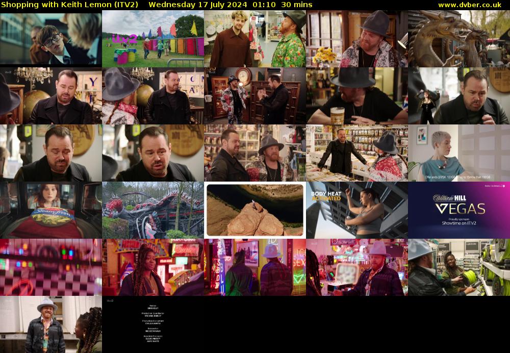Shopping with Keith Lemon (ITV2) Wednesday 17 July 2024 01:10 - 01:40