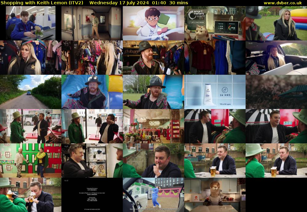 Shopping with Keith Lemon (ITV2) Wednesday 17 July 2024 01:40 - 02:10