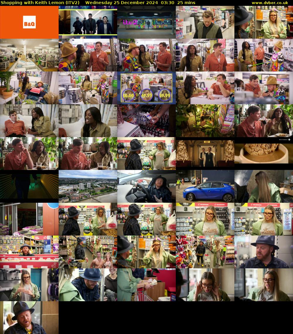 Shopping with Keith Lemon (ITV2) Wednesday 25 December 2024 03:30 - 03:55