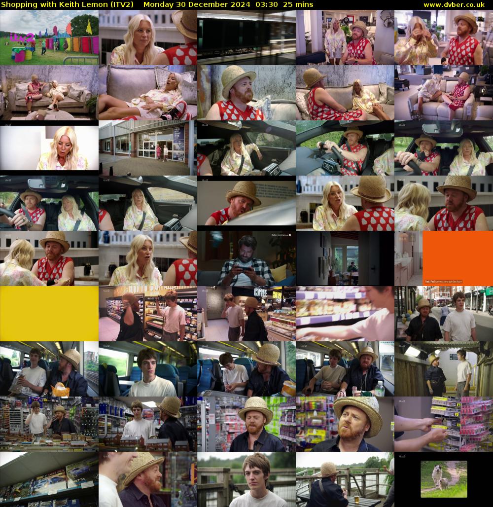 Shopping with Keith Lemon (ITV2) Monday 30 December 2024 03:30 - 03:55
