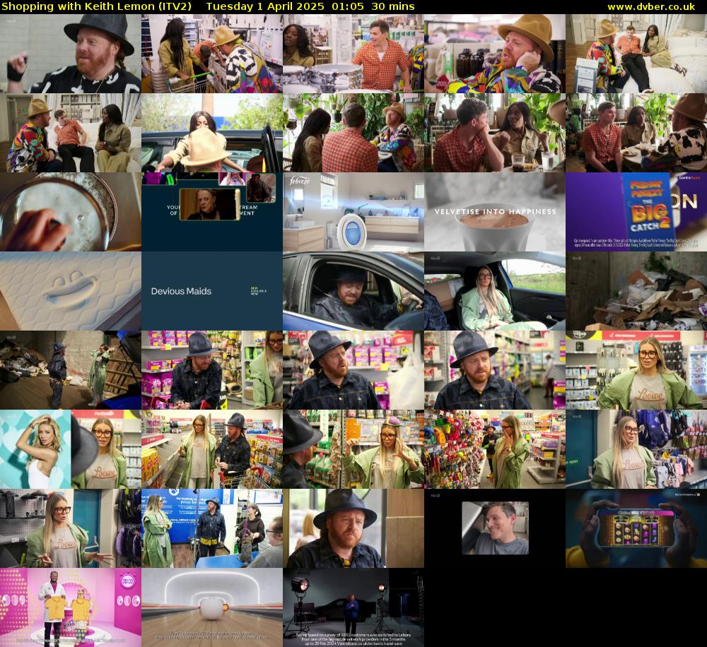 Shopping with Keith Lemon (ITV2) Tuesday 1 April 2025 01:05 - 01:35