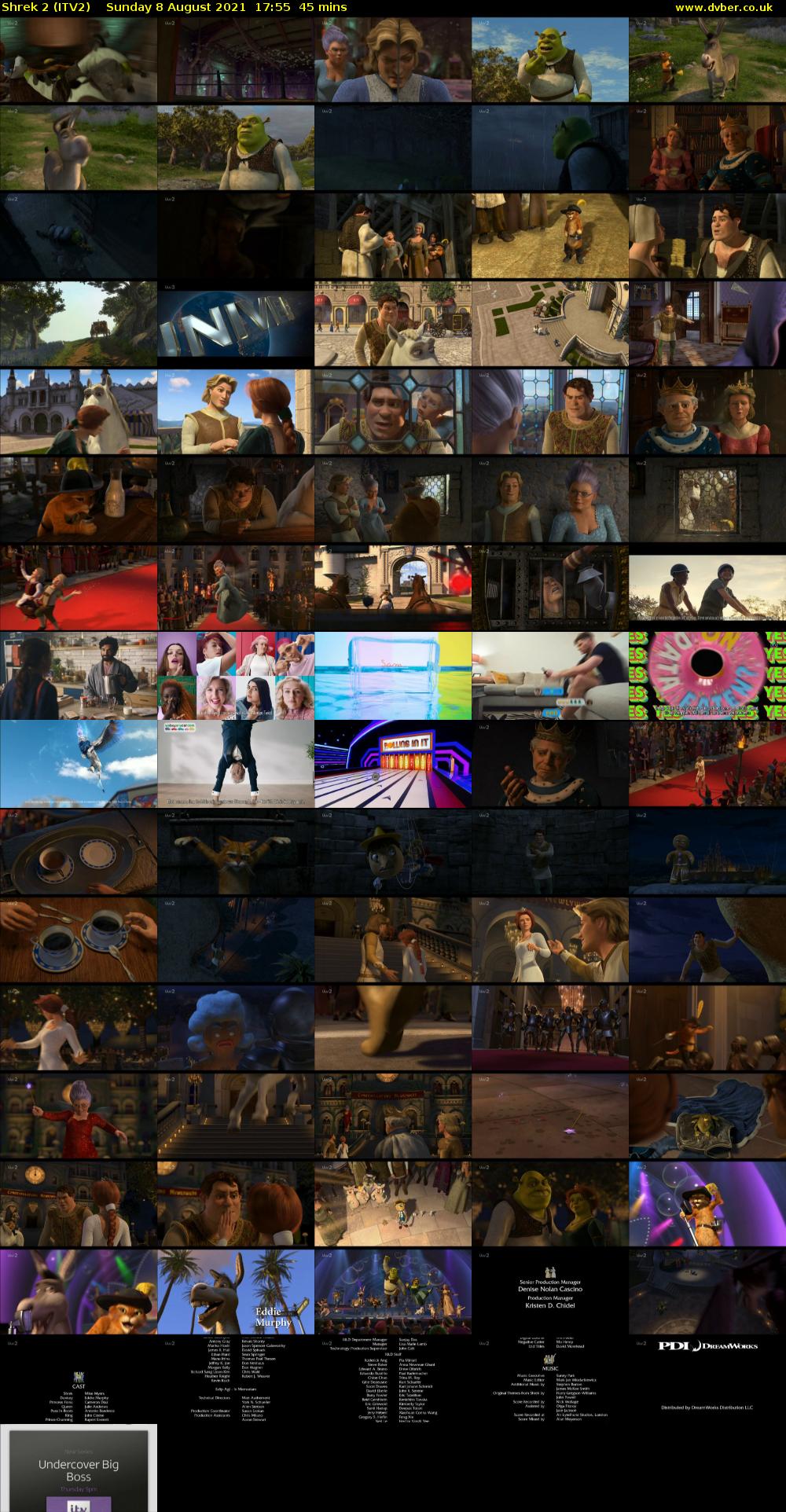 Shrek 2 (ITV2) Sunday 8 August 2021 17:55 - 18:40